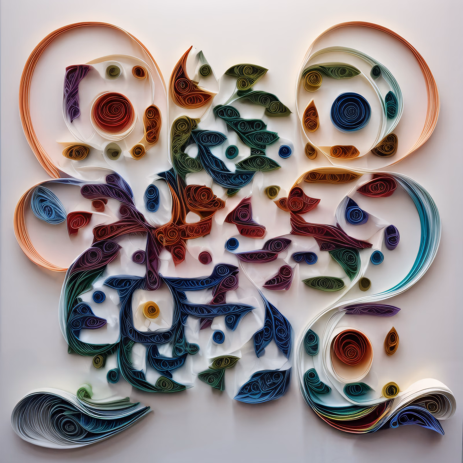 Abstract Paper Quilling Coils Pattern QR Code Art — image 1