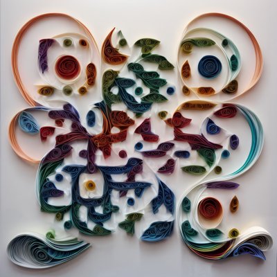 Abstract Paper Quilling Coils Pattern QR Code Art