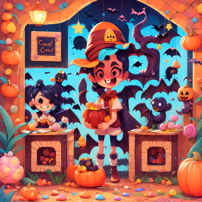 Halloween Kids Candy Cartoon QR Code for Posters — image 1