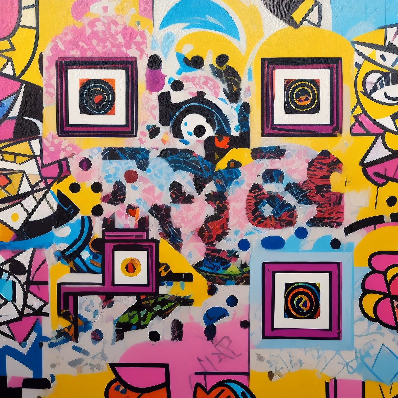 Colorful Graffiti Mural Abstract QR Code for Posters — image 1