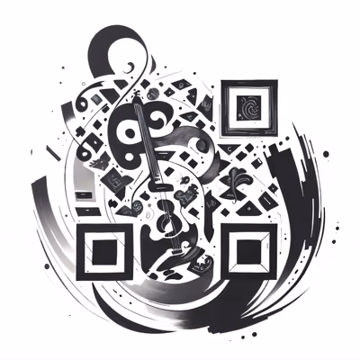 Treble Clef Ink Tattoo Music Note QR Code for Temporary Tattoos — image 1