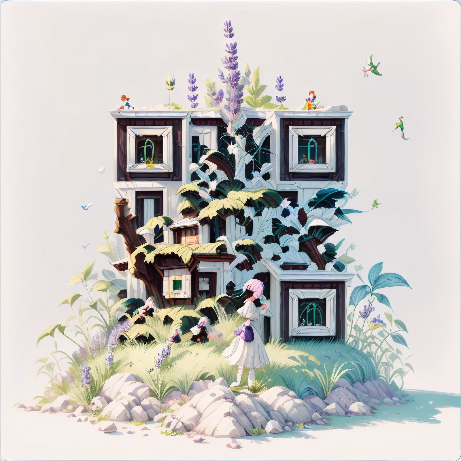 Overgrown Lavender House Game Art QR Code Art — image 1