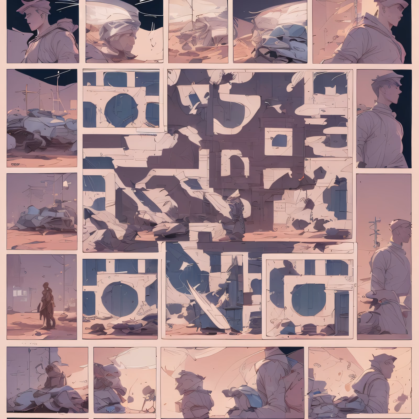 Desert Wreckage Comic Panels QR Code for Posters — image 1