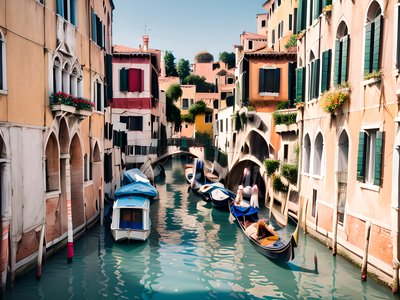Venice Canal Film Photography QR Code Poster