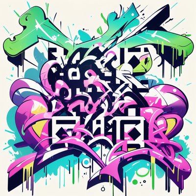 Розовые граффити в стиле вайлдстайл: абстрактный QR-код для одежды