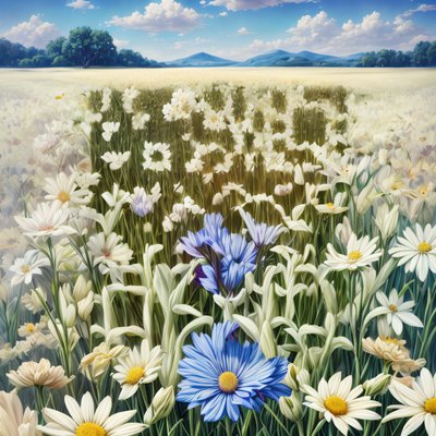 Daisy Meadow Hyperrealistic QR Code Art