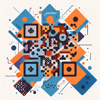 Abstract Geometric Vector Pattern QR Code for Stickers — image 1