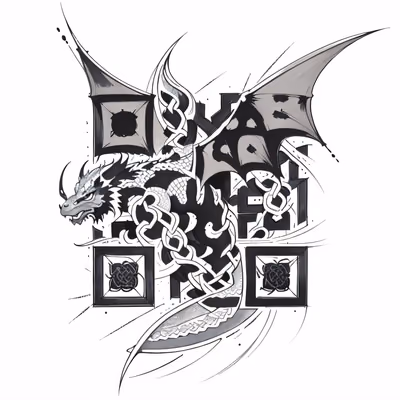Celtic Knot Dragon Tattoo QR Code for Temporary Tattoos — image 1