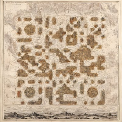 Antique Engraved World Map QR Code Art