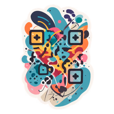 Colorful Abstract Blob Vector Vector Illustration QR Code for Stickers — image 1