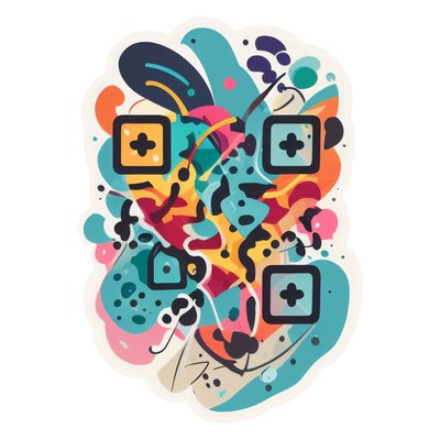 Colorful Abstract Blob Vector Vector Illustration QR Code for Stickers