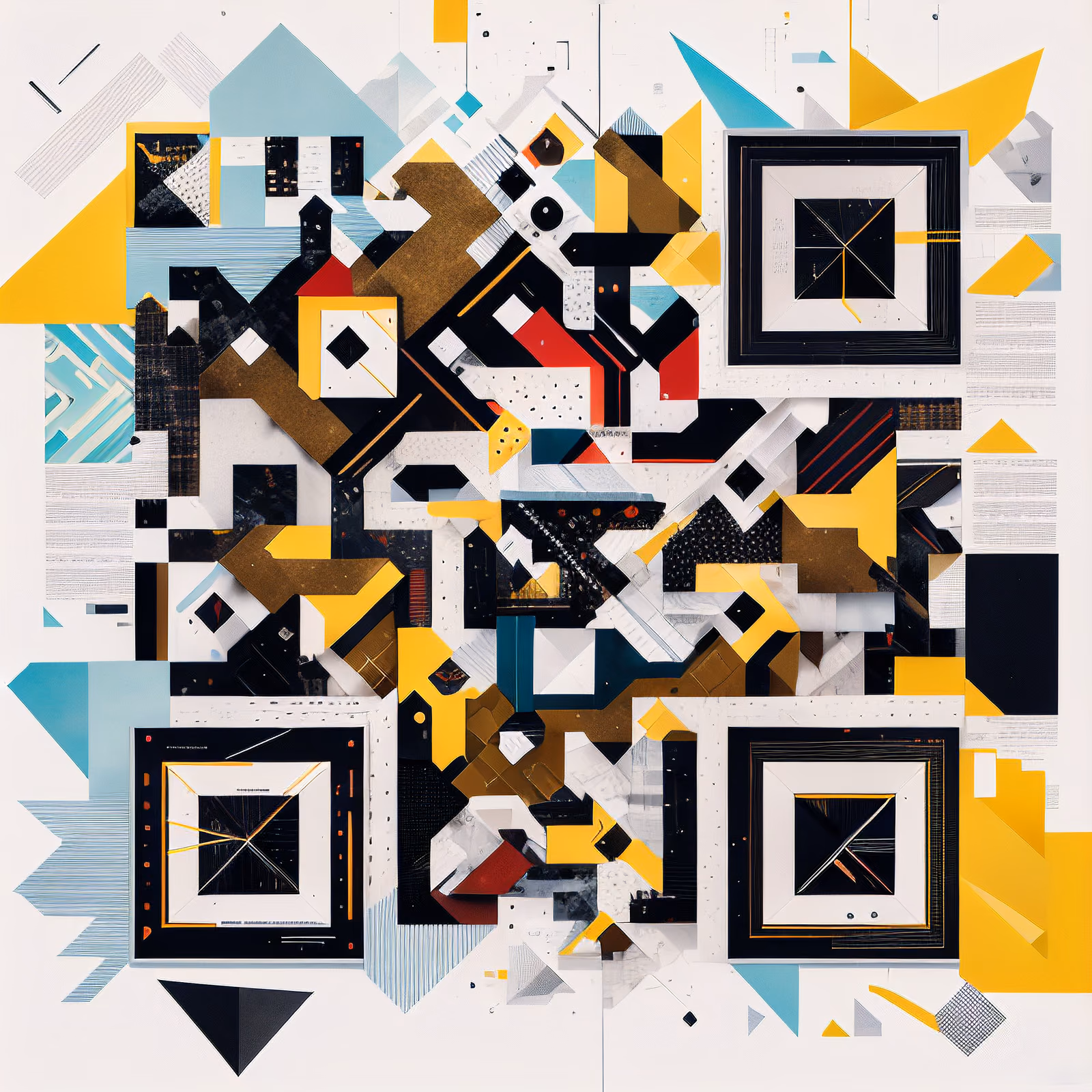 Futurist Paper Collage Abstract QR Code for Posters — image 1