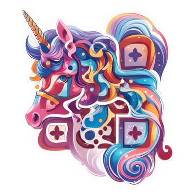 Abstract Unicorn Vector Horse QR Code for Stickers