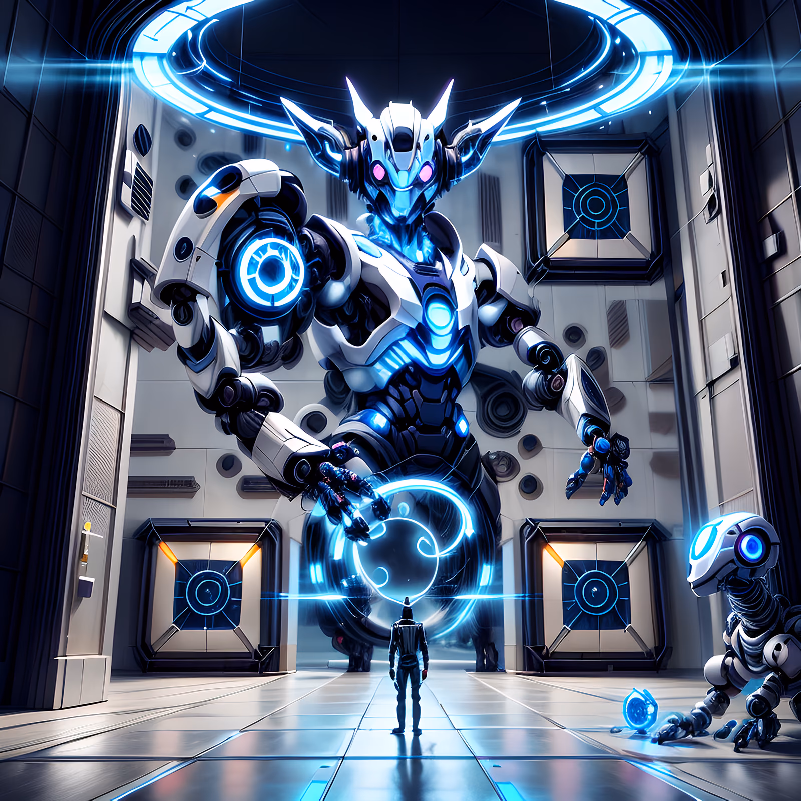 Гигантский синий мех: научно-фантастический 3D QR-код для постеров — изображение 1