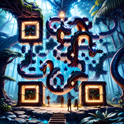 Giant Serpents Enchanted Jungle Fantasy QR Code for Posters — image 1