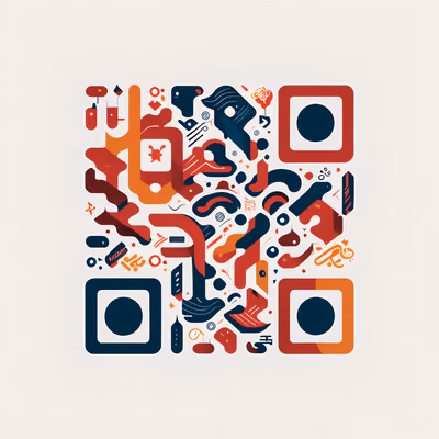 QR-код: абстрактные граффити-каракули, векторный рисунок для плакатов — изображение 1
