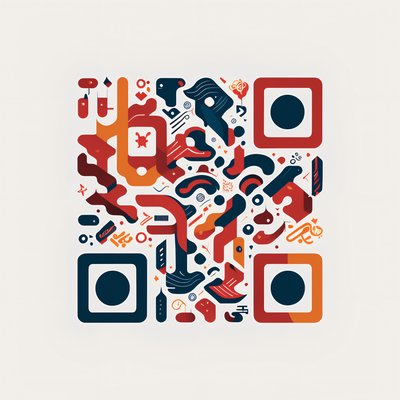 Abstract Graffiti Doodle Vector QR Code for Posters