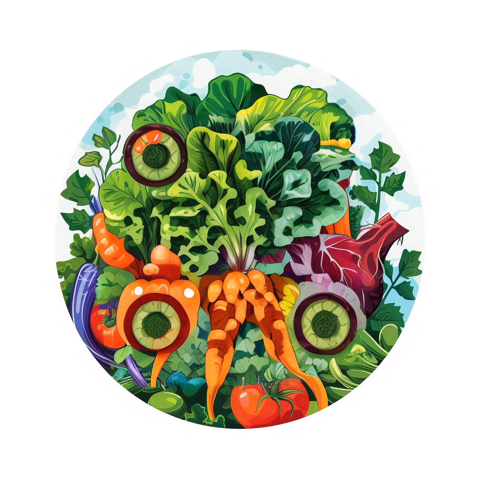 Vegetable Garden Carrots Lettuce QR Code for Stickers — image 1