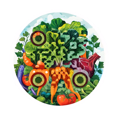 Vegetable Garden Carrots Lettuce QR Code for Stickers — image 1