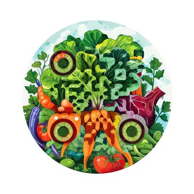 Vegetable Garden Carrots Lettuce QR Code for Stickers