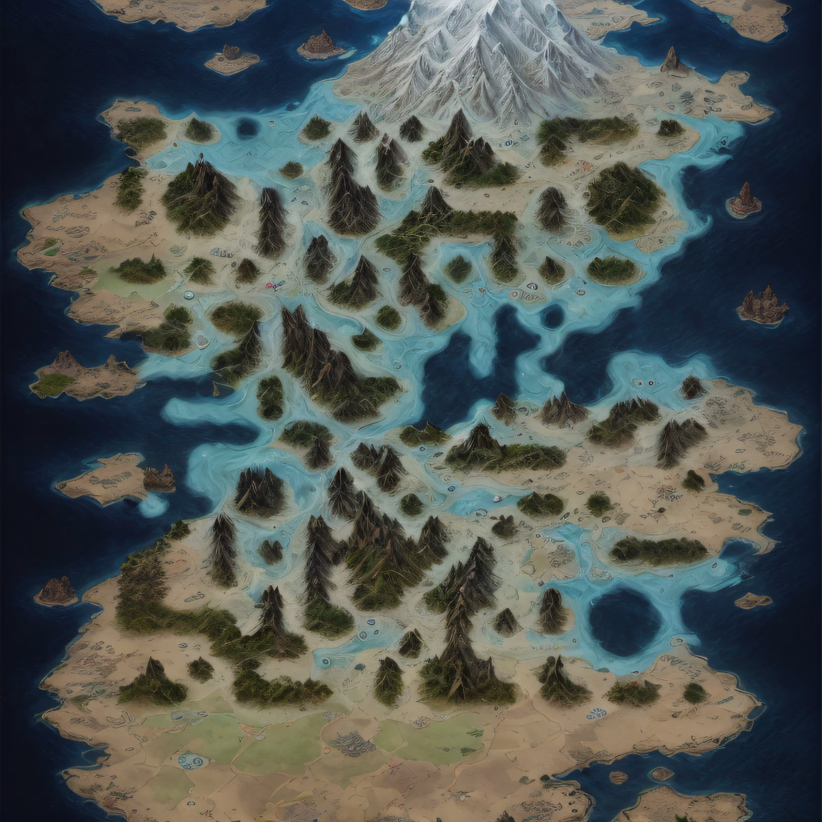 Fantasy World Map Matte Painting QR Code Art — image 1