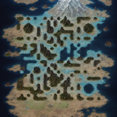 Fantasy World Map Matte Painting QR Code Art — image 1