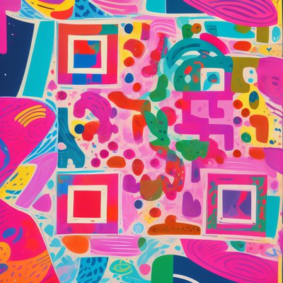 Colorful Abstract Pop Pattern QR Code Art