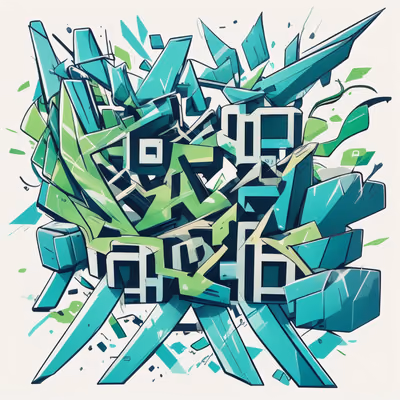 Teal Shard Graffiti QR Code for Stickers — image 1