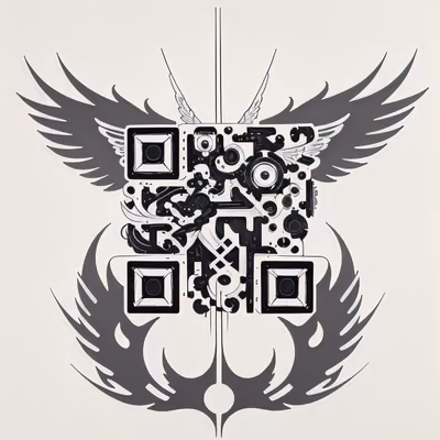 Winged Headlight Tattoo QR Code for Temporary Tattoos — image 1