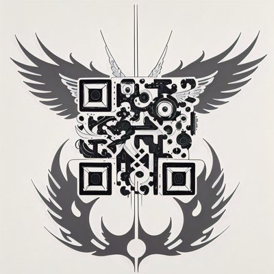 Winged Headlight Tattoo QR Code for Temporary Tattoos