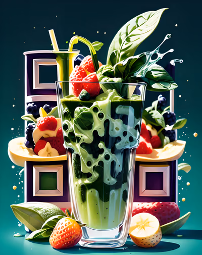 Green Smoothie Fruit Splash QR Code for Restaurant Menus — image 1