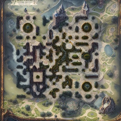 Fantasy Castle Realm Map Concept QR Code for Posters