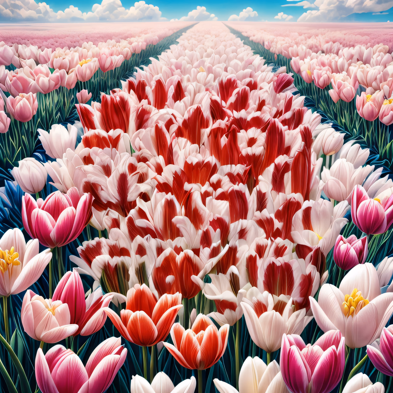 Tulip Field Photorealistic QR Code Art — image 1