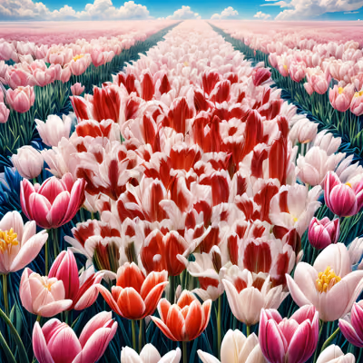 Tulip Field Photorealistic QR Code Art — image 1