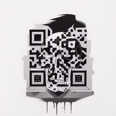 Skull Gravestone Tattoo QR Code for Temporary Tattoos — image 1