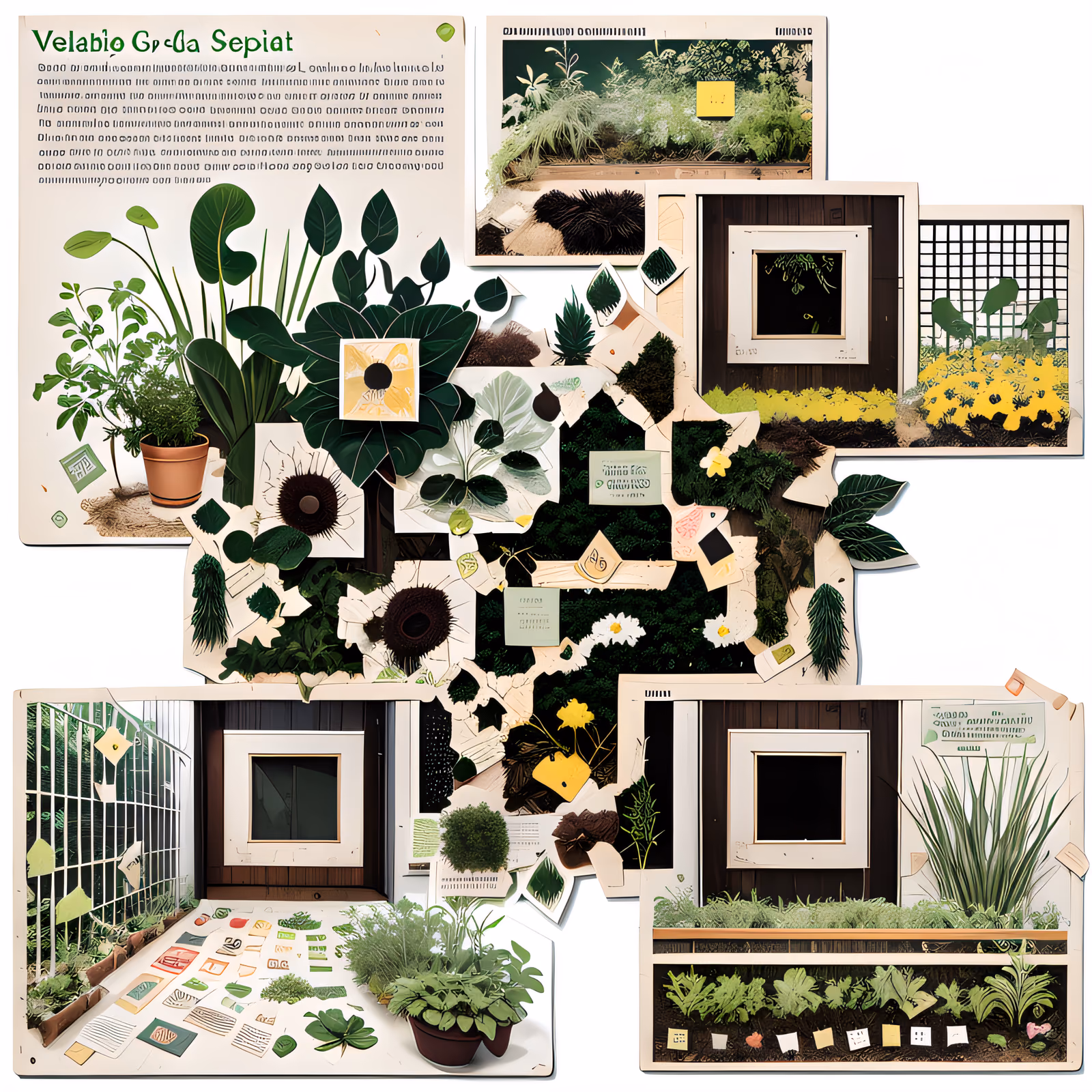 Eco Garden Torn Paper Collage QR Code for Posters — image 1