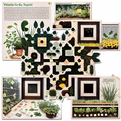 Eco Garden Torn Paper Collage QR Code for Posters — image 1