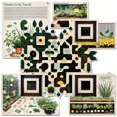 Eco Garden Torn Paper Collage QR Code for Posters