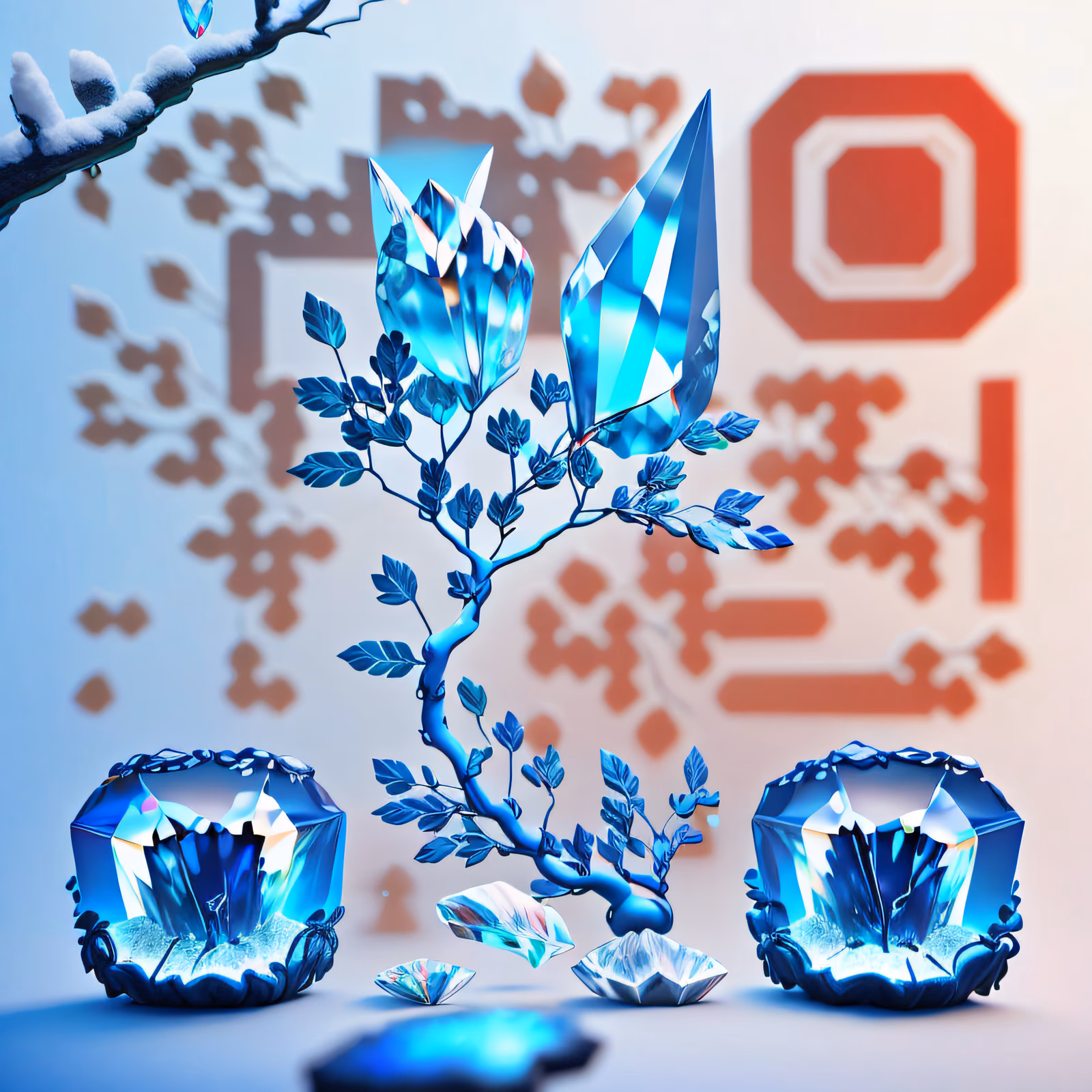 Crystal Tree 3D Render QR Code Art — image 1