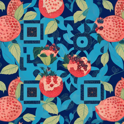 Pomegranate Leaf Pattern QR Code for Packaging — image 1