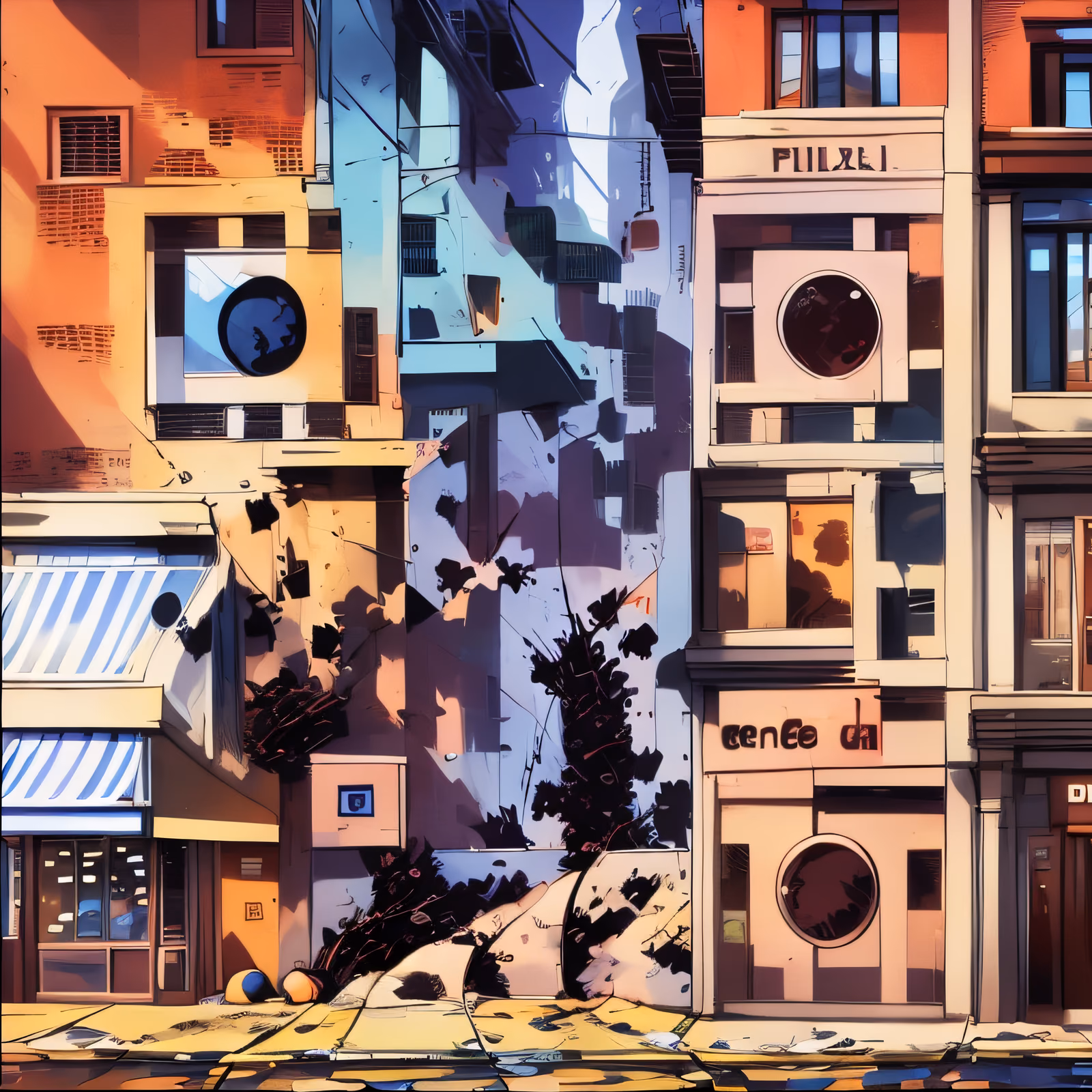 Comic Book City Street Storefronts QR Code for Posters — image 1