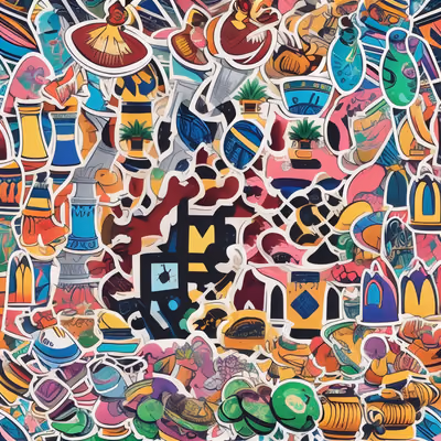 Moroccan Souk Sticker Bomb Vase QR Code for Stickers — image 1