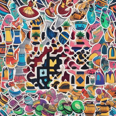 Moroccan Souk Sticker Bomb Vase QR Code for Stickers