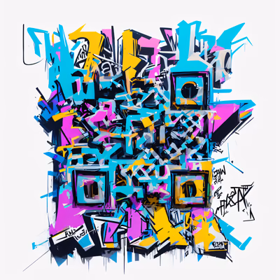 Neon Graffiti Lettering Street Art QR Code for Posters — image 1