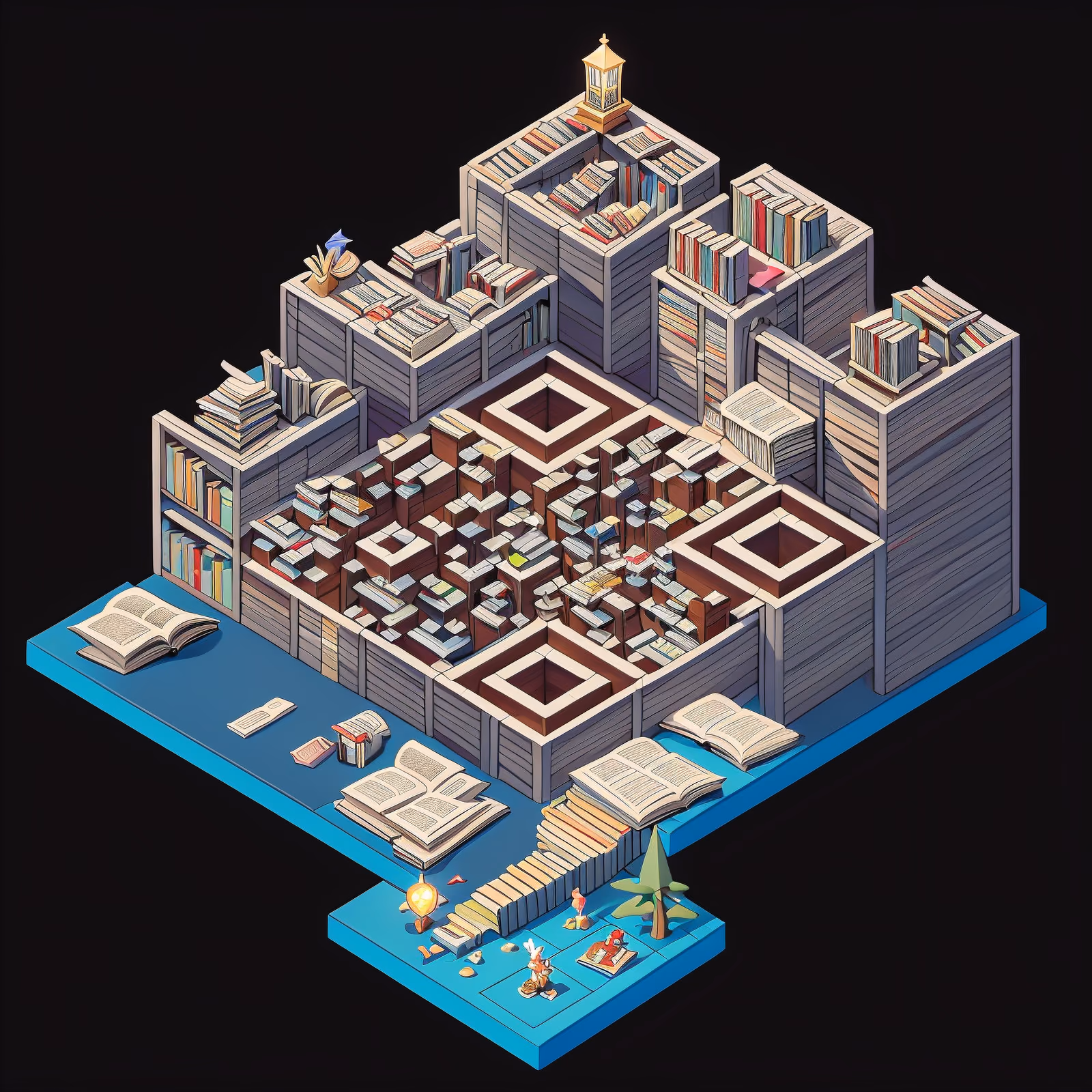 Isometric Magic Library 3D QR Code for Posters — image 1