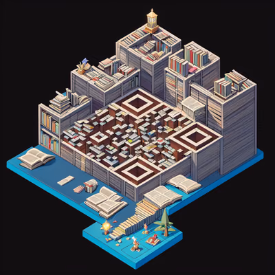 Isometric Magic Library 3D QR Code for Posters — image 1