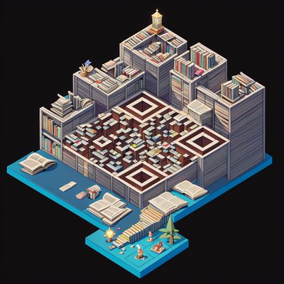 Isometric Magic Library 3D QR Code for Posters