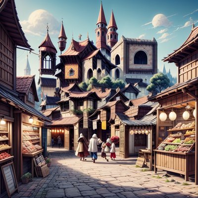 Medieval Market Street Storybook QR Code for Posters