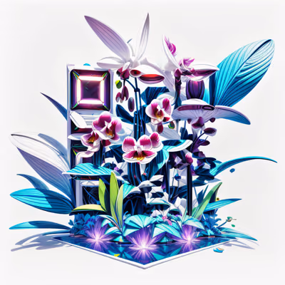 Светящиеся орхидеи в 3D: QR-код для стикеров — изображение 1