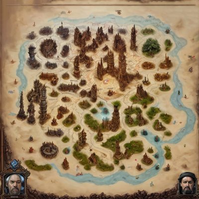 Fantasy World Map Game Art QR Code Art
